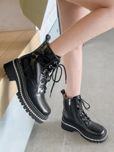 Bottes en Cuir à Semelle Épaisse Muffin pour Femme